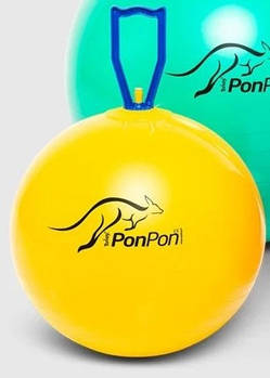 М'яч дитячий із ручкою Ledragomma Original "Pezzi" Pon Pon 42 см жовтий