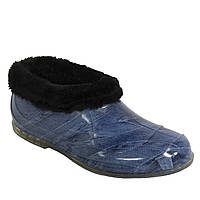 Калоші гумові жіночі з хутром "Джинс"