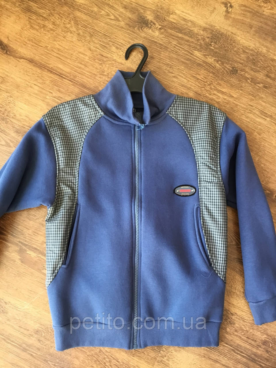 Блакитна кофта на блискавці для хлопчика, фото 1