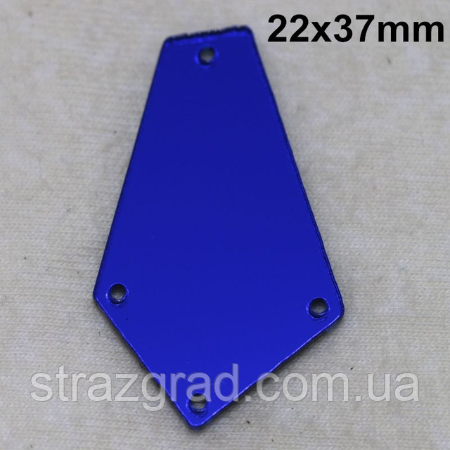 Дзеркальні пришивні стрази С/С 22х37 Sapphire
