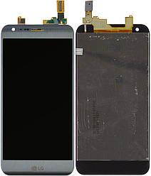 Дисплей для LG X Cam K580, модуль у зборі (екран і сенсор), сірий — сріблястий, оригінал