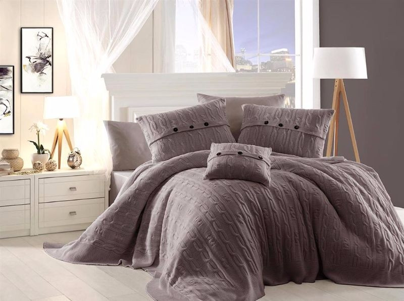 Постільна білизна з в'язаним покривалом First Choice — Nirvana Excellent — Vizon