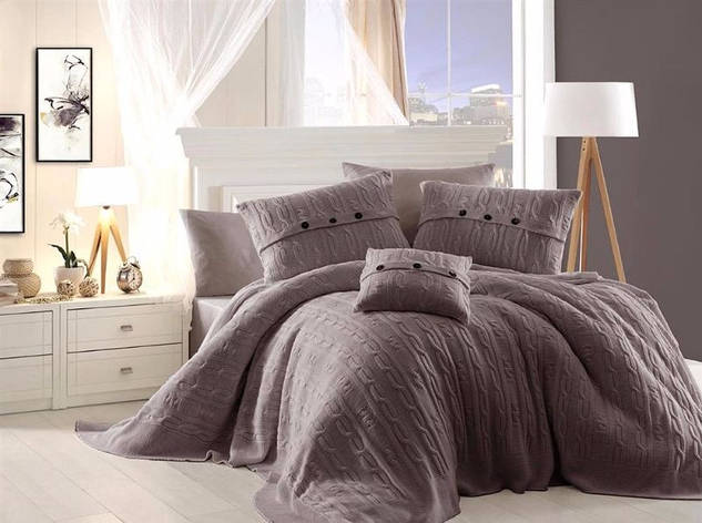 Постільна білизна з в'язаним покривалом First Choice — Nirvana Excellent — Vizon, фото 1