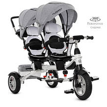 KMM3116TWA-19 Велосипед триколісний сірий DUOS: колеса гума 12/10, поворот, вільний хід коліс, гальмівний