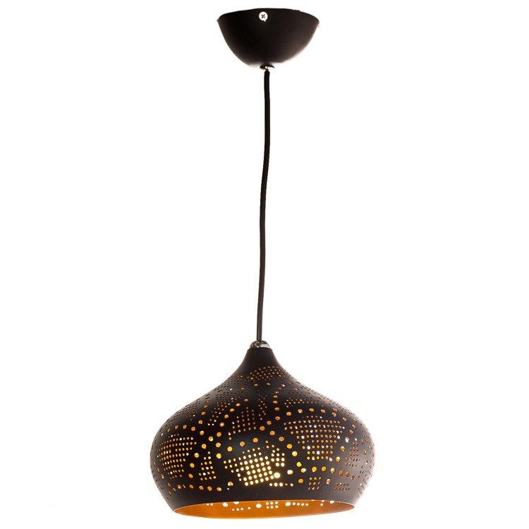 Світильник чорний із золотим у сітку SLAVIA OU142