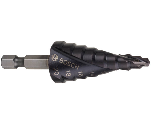 Свердло конусне ступінчасте по металу Bosch HSS-AlTiN 4-20 мм HEX 1/4" (2608588070)