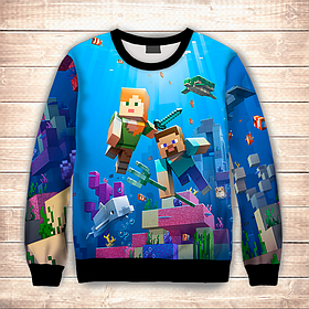 Світшот 3D MINECRAFT / Майнкрафт Підводний ВСІ Розміри