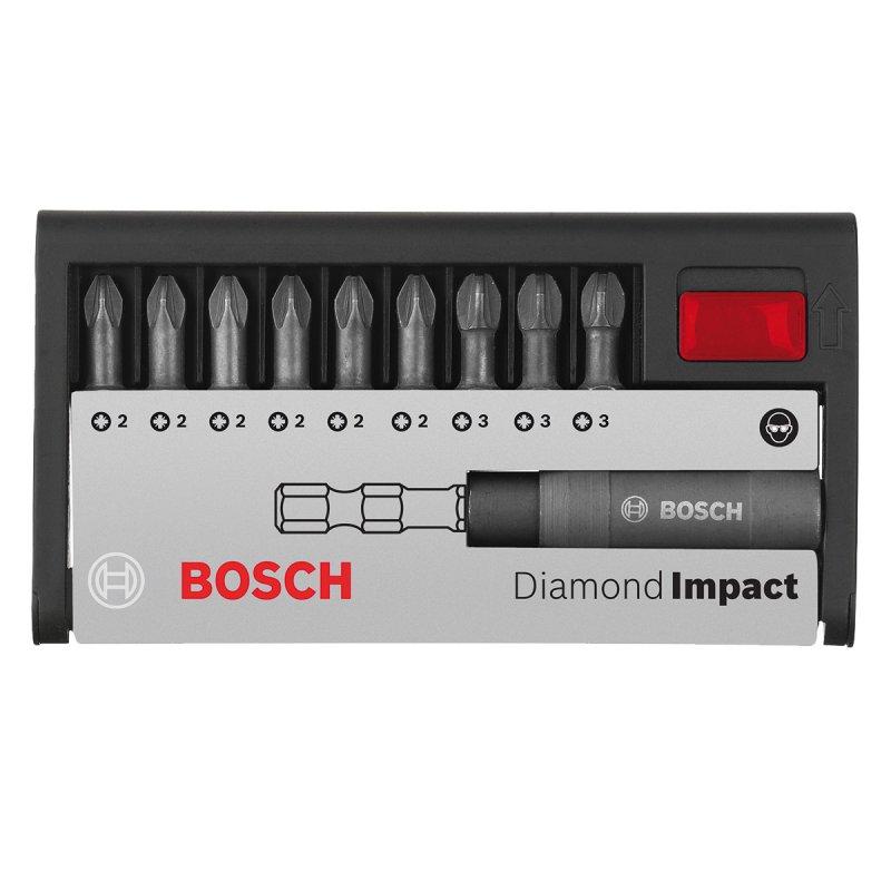 Набор бит Bosch (2608522065) , PZ 2 x 25 мм , PZ 3 x 25 мм (10 шт) с держателем, фото 1