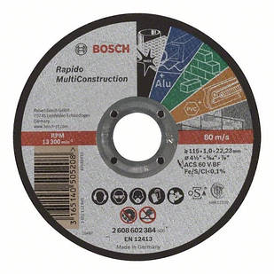 Круг відрізний Bosch (2608602384) Rapido Multi Construction 115 x 1 мм