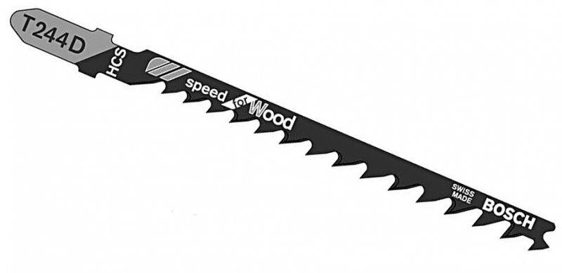 Пилки для лобзика Bosch T 244 D 4-5,2×100 мм HSC 2 шт (2609256719), фото 1