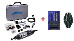 Багатофункційний інструмент Dremel 4000-4/65 + Набір свердел і кулачковий патрон (F0134000LW).