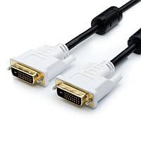 Кабель DVI > DVI 5.0m (DVI-D, 2 феррита) ATcom черный (9149)