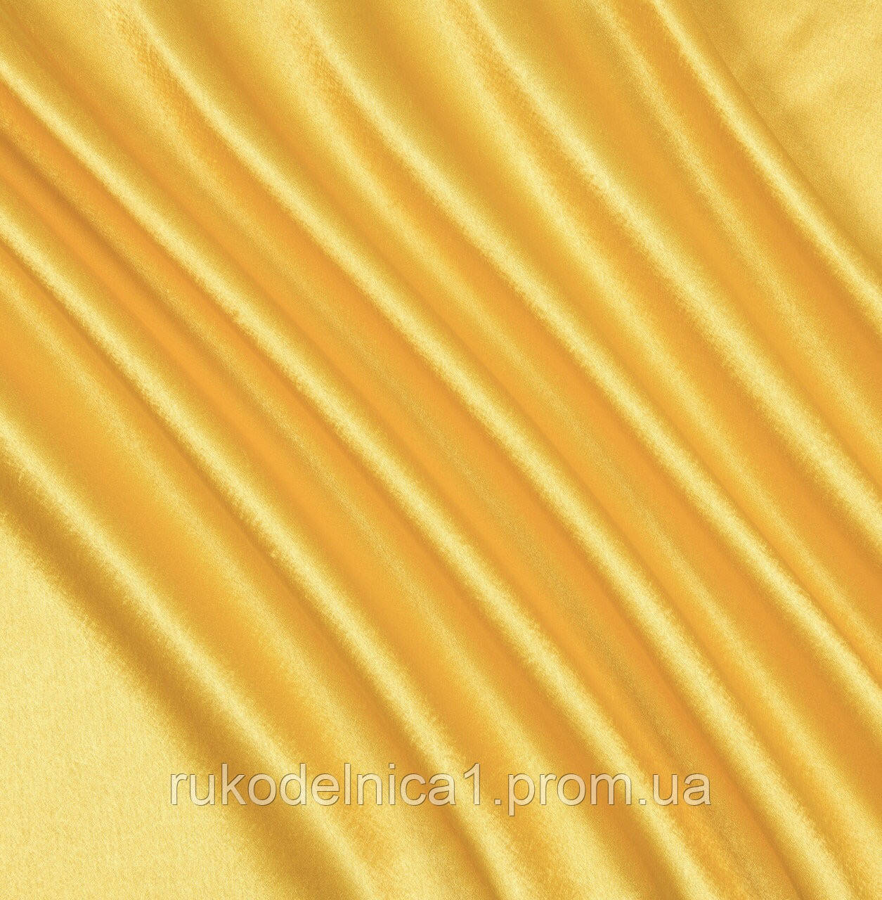 Ткань креп-сатин желтый , цвет флага, ( ш. 150 см) , на метраж - фото 3 - id-p203618115
