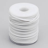 Шнур Резиновый Синтетический Полый, Цвет: Белый , Толщина 3мм, Отверстие 1.5мм, (УТ100016920)