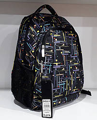 Рюкзак шкільний ортопедичний чорний на 2 відділи з кишенею для хлопчика Dolly 529 розмір 30х39х21 см