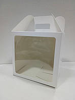 Коробка для тортів, пасок, пряникових будиночків біла 240х240х240 мм.