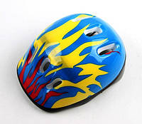 Шлем защитный детский Огонь голубой