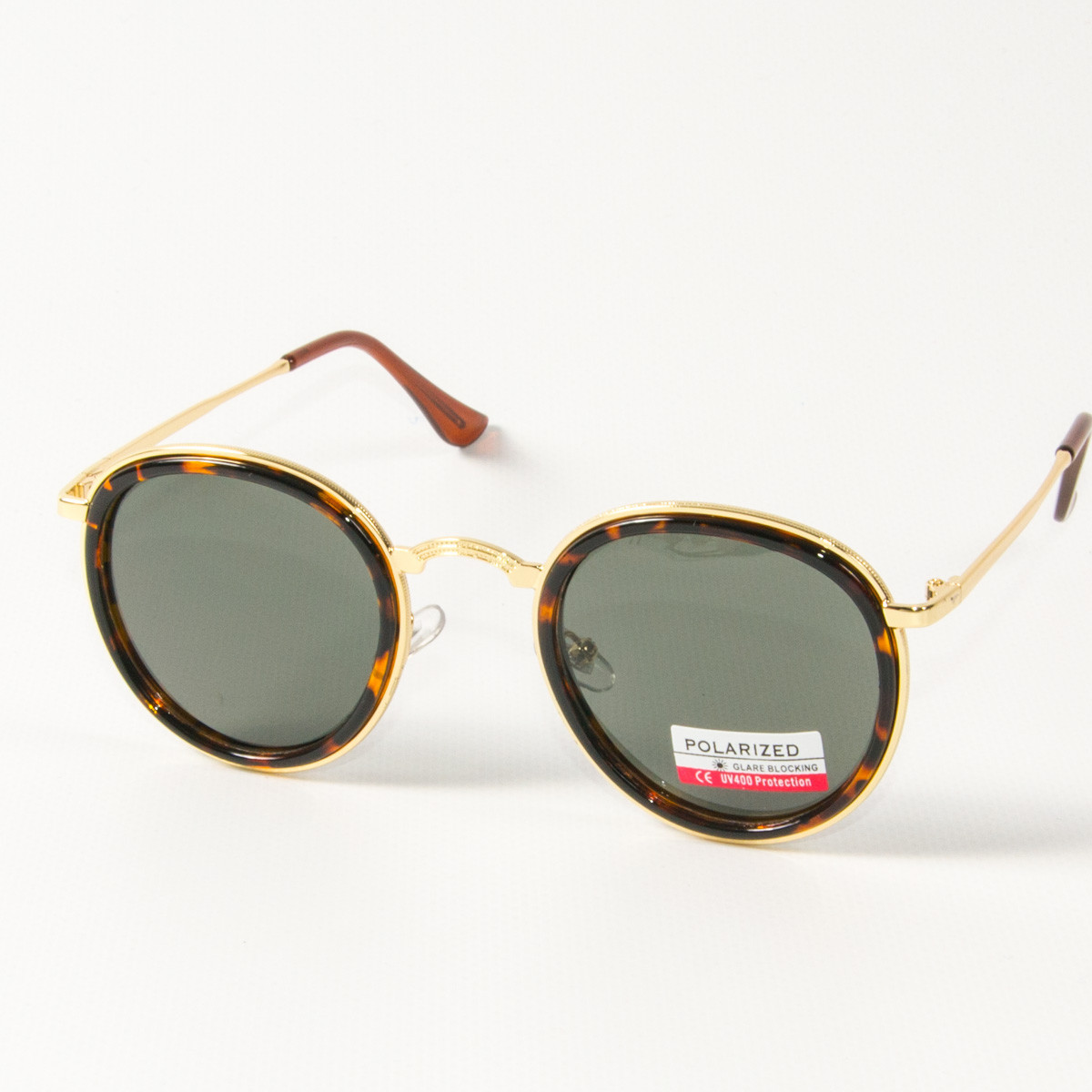 Жіночі Оптом поляризаційні сонцезахисні круглі окуляри (арт. P3389/3) з леопардової оправою