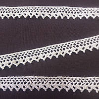Мереживо бавовняне молочне вузьке з трикутним краєм 1,5 см