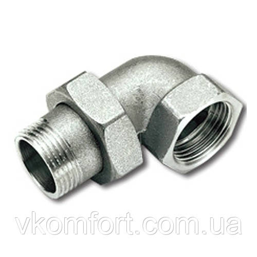 Американка кутова 1 "ВЗ нікель 25мм Tiemme Made in Italy, фото 1