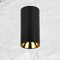 Чёрный накладной светильник 16см 10W (905-80COB BK-GD)