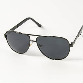 Поляризаційні сонцезахисні окуляри авіатори (арт. P9108/1) з чорною оправою
