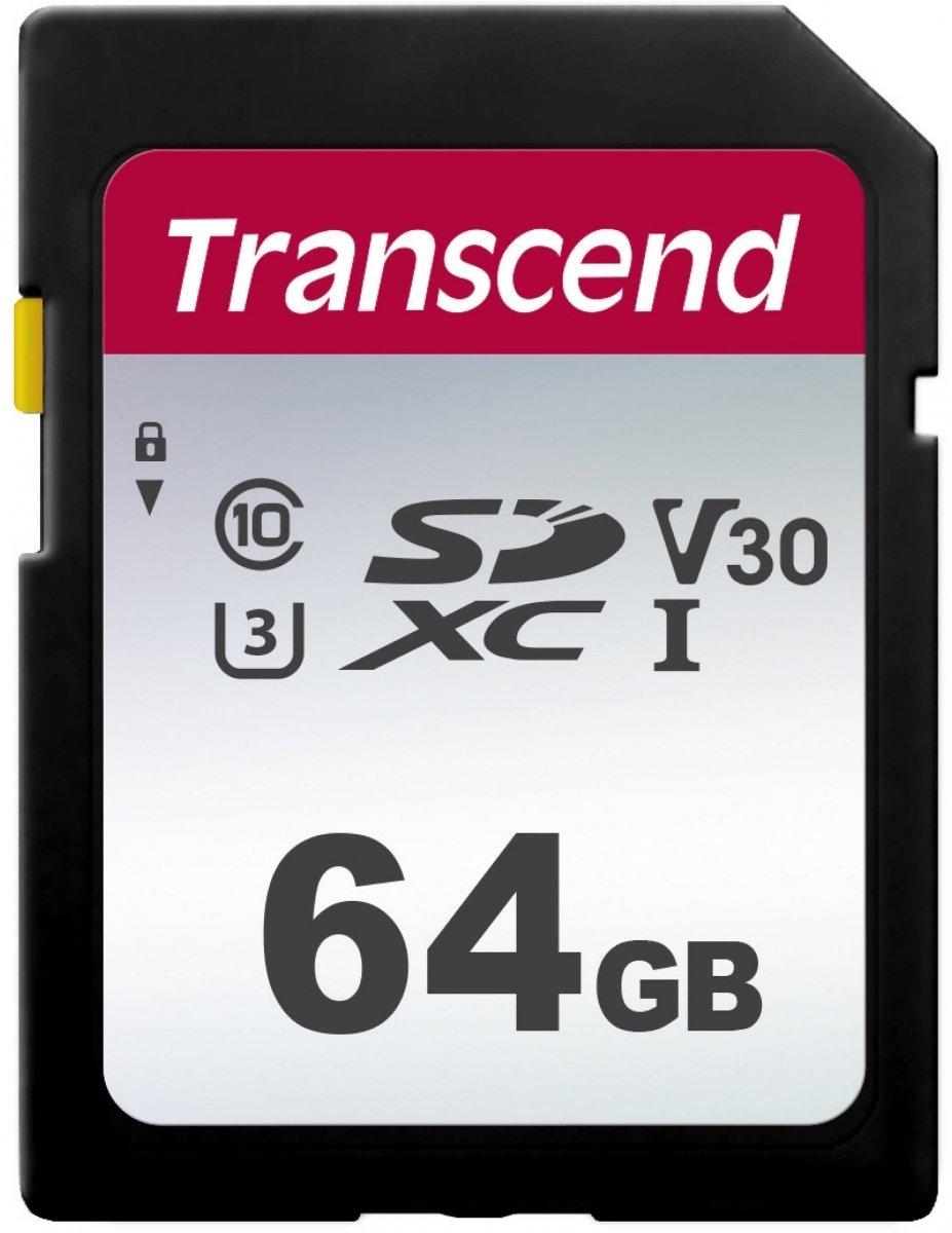 Карта памяти Transcend 300S SDXC 64GB Class 10 UHS-I U3 (TS64GSDC300S)