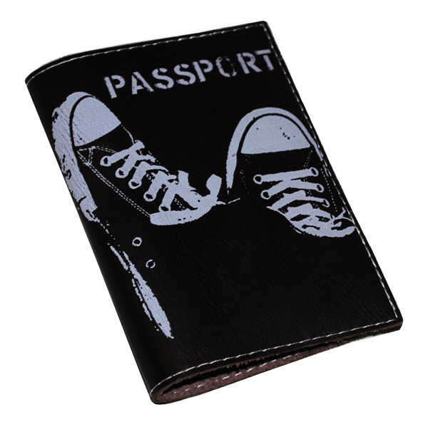 Шкіряна обкладинка для паспорта - Кеди