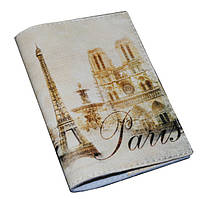 Шкіряна обкладинка на паспорт — вінтажний Париж —