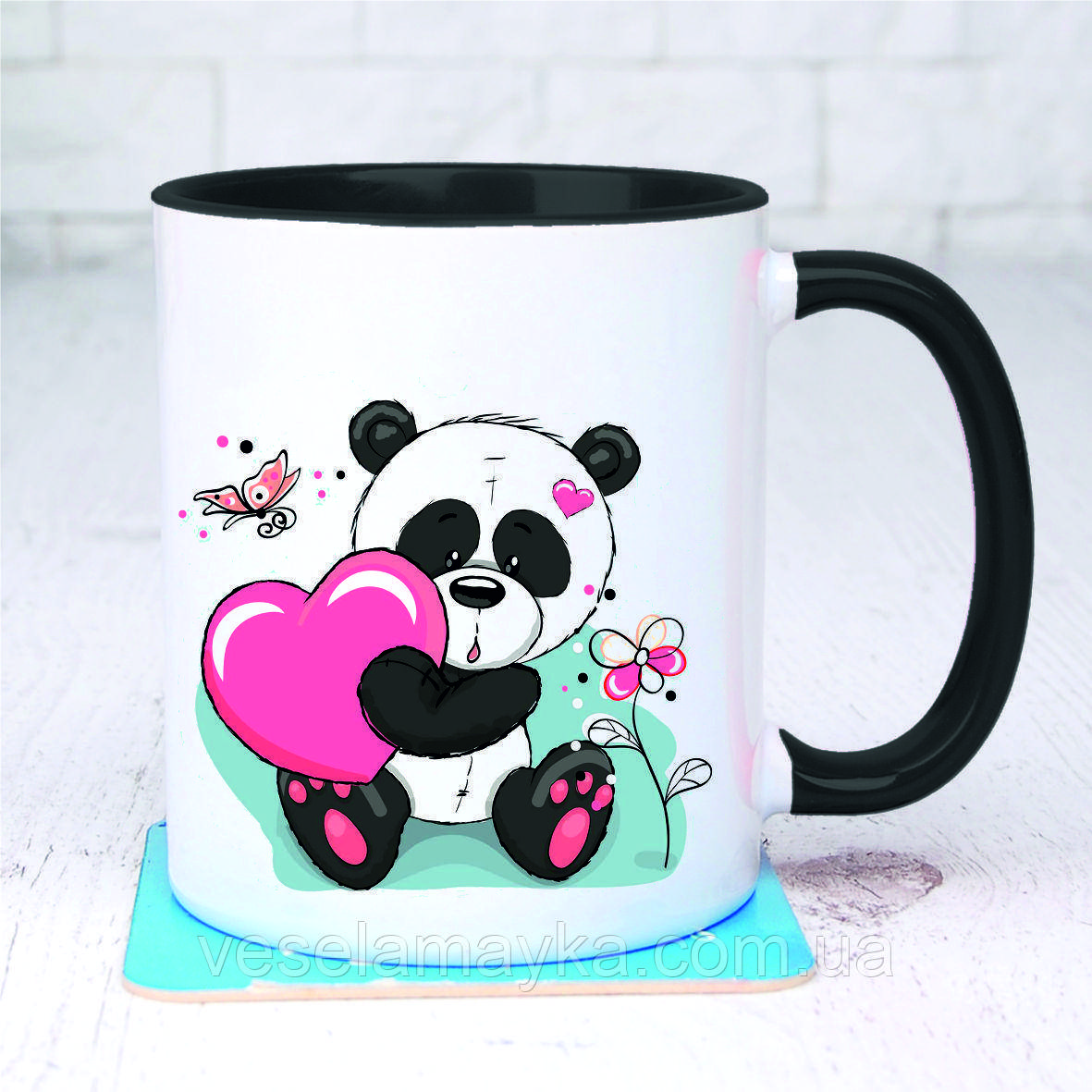 Чашка Панда з серцем, фото 1