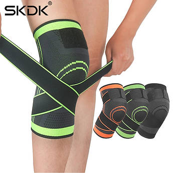 Еластичний наколінник SKDK з фіксуючими ременями. М'яка фіксація колінного суглоба
