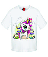Детская футболка Единорог с совами