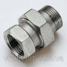 Американка пряма 1/2 "ВЗ нікель 15мм Tiemme Made in Italy, фото 1