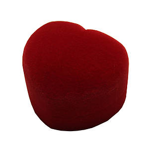 Футляр сердечко маленькое красный бархат для ювелирных изделий под кольцо или украшения размер 5Х4,5Х4 см