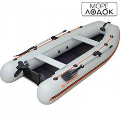 Кільової човен Колібрі КМ-330DSL світло-сіра, настил з алюмінію