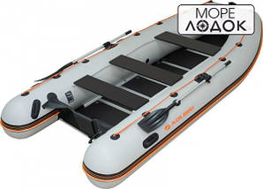 Надувний човен Колібрі КМ-450DSL світло-сіра, настил з алюмінію