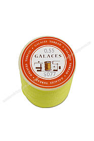 Нитка кругла увіщена по шкірі Galaces 0.55 мм*110 м колір яскраво-жовтий (S077)