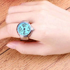 Жіночий кварцевий годинник кільце BOZHI з растягивающимся ремінцем ( Блакитний)