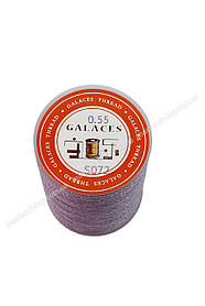 Нитка кругла увіщена по шкірі Galaces 0.55 мм*110м колір бузковий (S072)