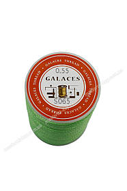 Нитка кругла увіщена по шкірі Galaces 0.55 мм*110 м колір салатовий (S065)