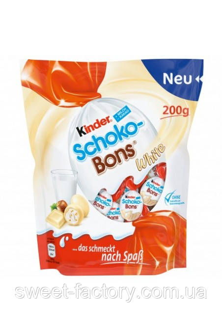 Цукерки Kinder Schoko Bons White 200g