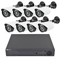 Комплект відеоспостереження дротової на 8 камер 2 mp Full HD KIT