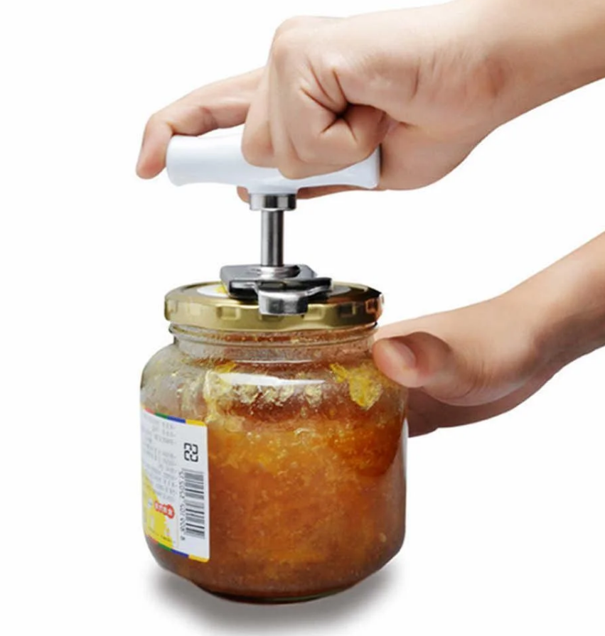 [ОПТ] Відкривачка для скляних банок і пляшок універсальна біла BN-089, фото 1