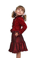 Костюм для дівчинки вельветовий м-388 зростання  146 бордовий тм "Попелюшка"