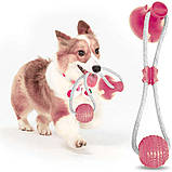 Іграшка для собак М'яч на мотузці з присоском Perfect Power Червоний Іграшка для домашніх тварин, фото 4