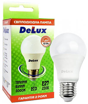 Лампа світлодіодна DELUX 10W E27 3000K BL 60