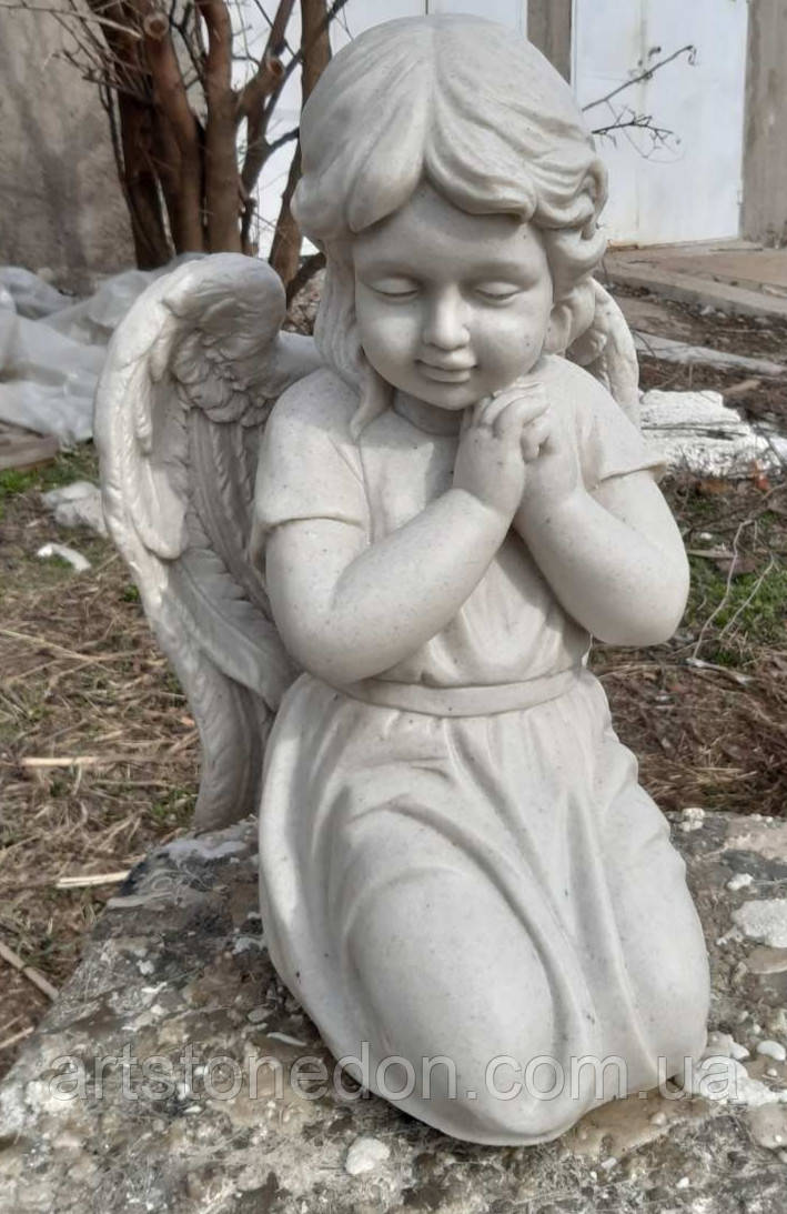 Ангелы из мрамора. Скульптура Ангела девочки № 88 из литьевого мрамора 50 см - фото 3 - id-p659216421