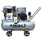 Компресор ремінний двоциліндровий 380 В 4 кВт 678л/хв 10бар 10 л SIGMA (7044521)
