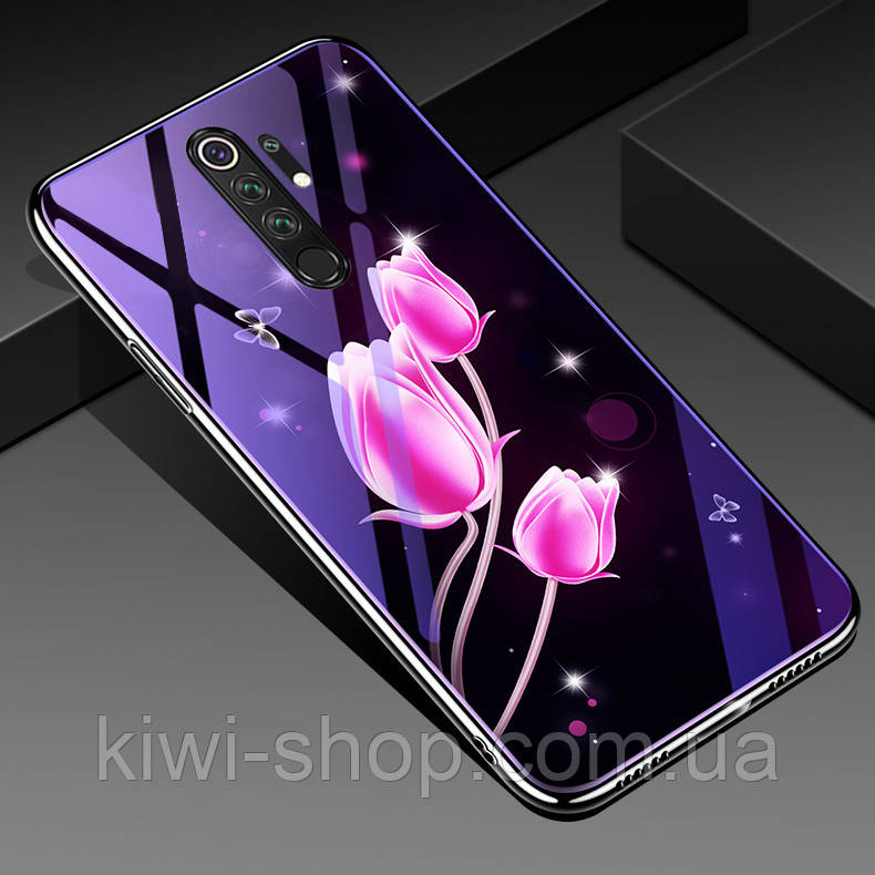 TPU+Glass чохол Fantasy для Xiaomi Redmione 8 Pro — тюльпани