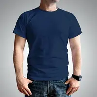 ФУТБОЛКА ЧОЛОВІЧА ОДНОТОННА БАЗОВА, колір темно-синій